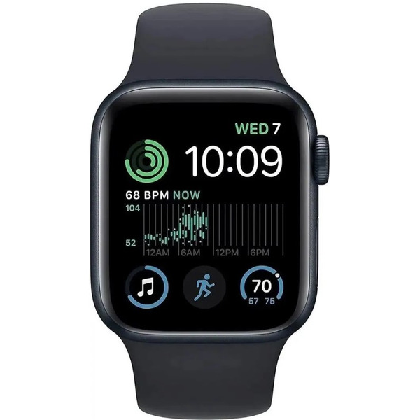 Смарт-часы Apple Watch SE 2024 GPS 44mm Midnight MXEK3LL/A (силиконовый ремешок M/L)
