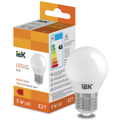 Лампочка IEK LED Globe G45 400lm 3000K E27