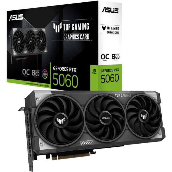 Видеокарта Asus TUF Gaming GeForce RTX 5060 8GB GDDR7 OC Edition TUF-RTX5060-O8G-GAMING