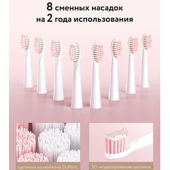 Электрическая зубная щетка Fairywill E11 (розовый, 8 насадок + чехол)