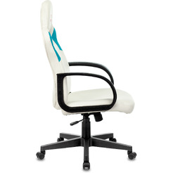 Кресло геймерское Бюрократ Zombie Runner (белый/голубой)