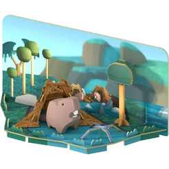 Магнитный конструктор Halftoys Animal Бобр с диорамой HA011