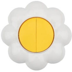 Выключатель двухклавишный KRANZ HAPPY Ромашка KR-78-0621