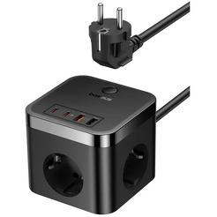Сетевое зарядное Baseus PowerCombo Cube Power Strip 3AC+2U+2C 30W E00066400117-00