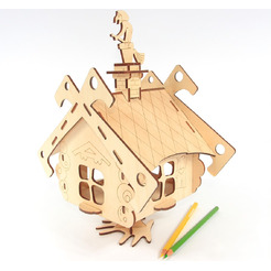 Сборная игрушка Woody Избушка на курьих ножках 00136