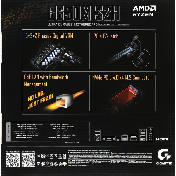 Материнская плата Gigabyte B650M S2H (rev. 1.0)