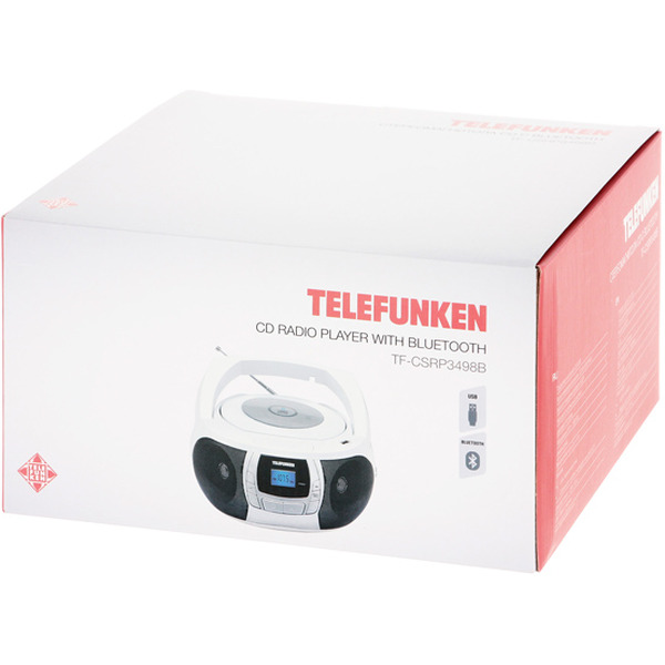 Магнитола TELEFUNKEN TF-CSRP3498B (белый с черным)