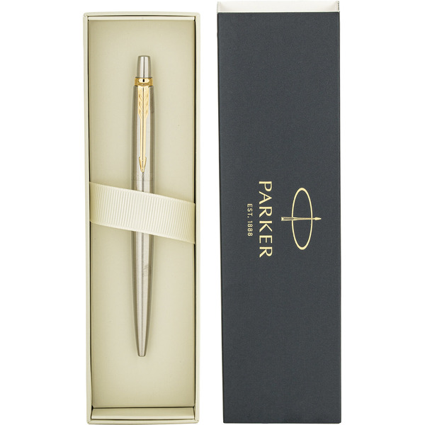 Ручка PARKER Jotter Core Stainless Steel GT (ежедневник А5 синий, пакет) 880889