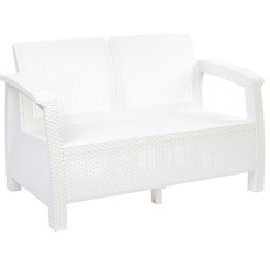 Садовый диван Альтернатива Ротанг-плюс М8351 (белый)