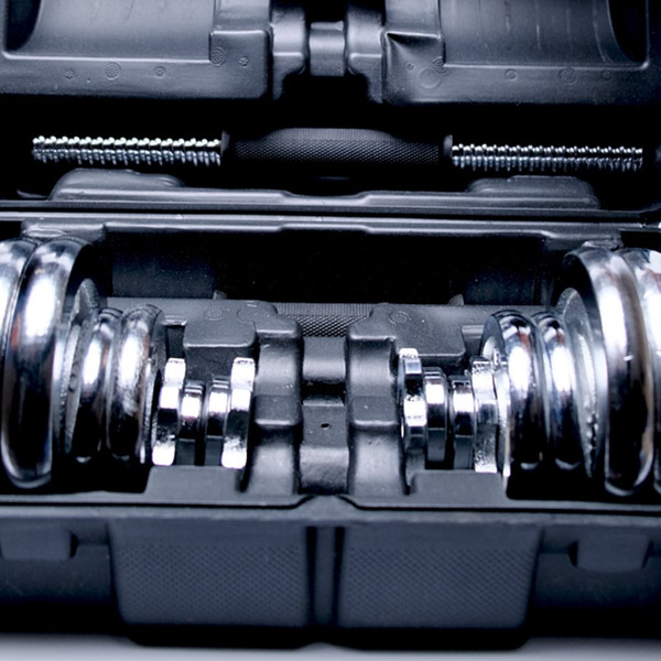 Набор гантелей хромированных AMETIST 15 кг (в чемодане)