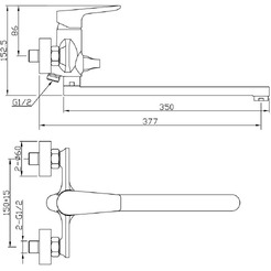 Смеситель для ванны AV Engineering AVPCK7-A278-220