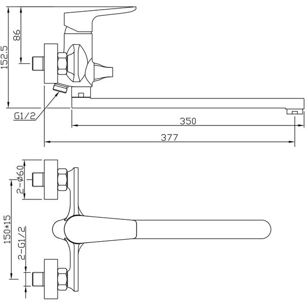 Смеситель для ванны AV Engineering AVPCK7-A278-220