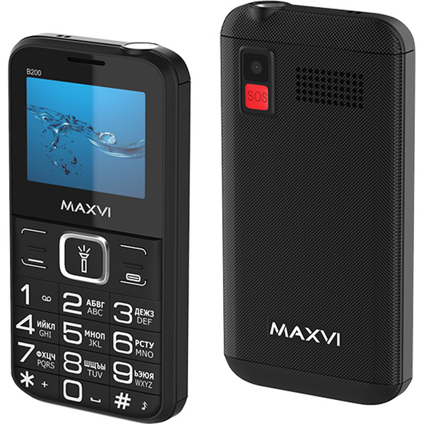 Кнопочный телефон Maxvi B200 (черный)