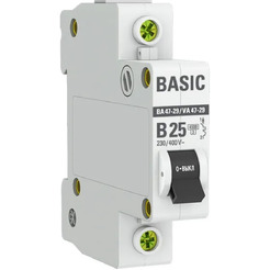Выключатель автоматический EKF Basic ВА 47-29 1P 25А (B) 4.5кА