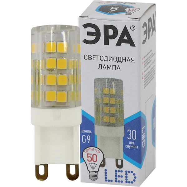 Лампочка ЭРА STD LED JCD-5W-CER-840-G9