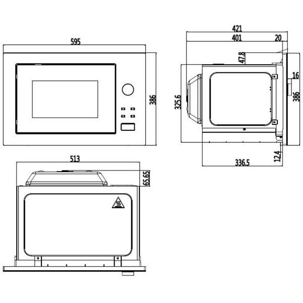 Встраиваемая микроволновая печь ZORG MIO254 S black matte