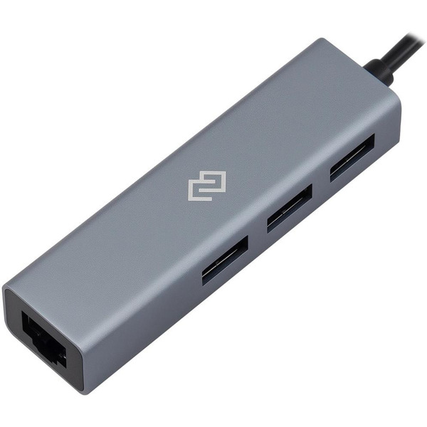 Разветвитель USB-C + USB-A Digma DHUB-LAN-4port