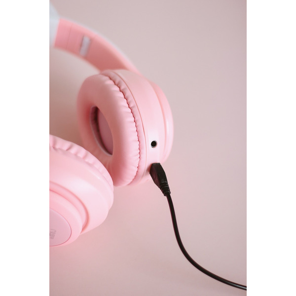 Наушники с ушками MIRU Cat EP-W10 (розовый)