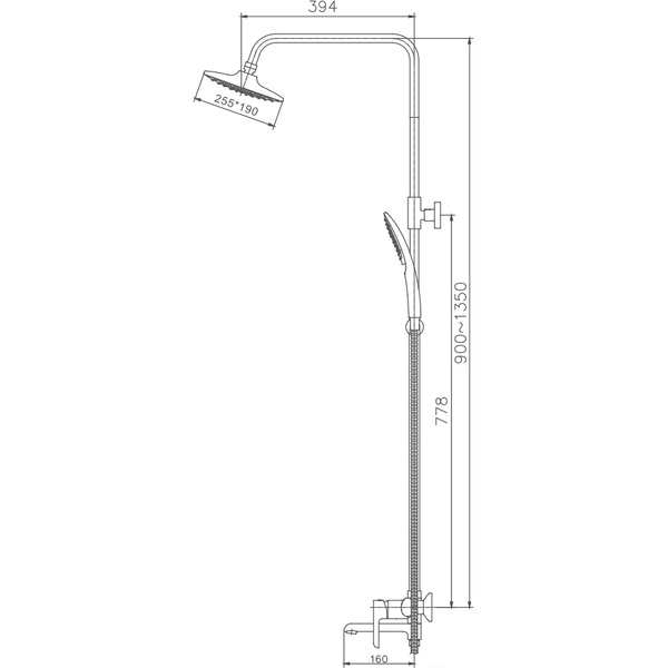 Душевая система со смесителем Haiba HB24805-7
