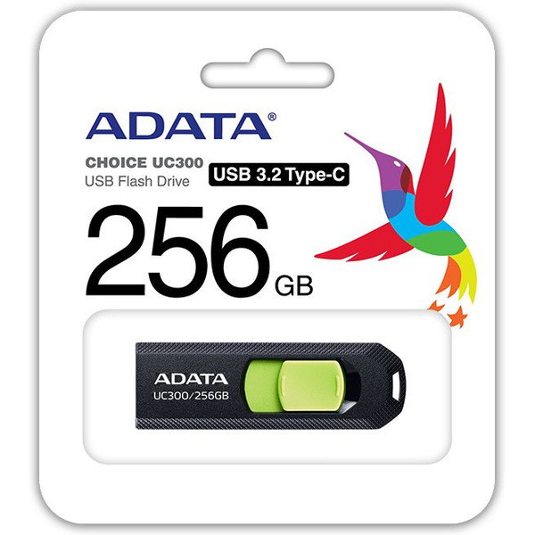 Флеш диск A-Data ACHO-UC300-256G-RBK/GN