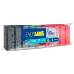 Набор губок для мытья посуды Lemon Moon Красное и черное L016 (10шт)
