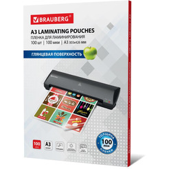 Пленка для ламинирования BRAUBERG А3 100 мкм 100 шт 530895