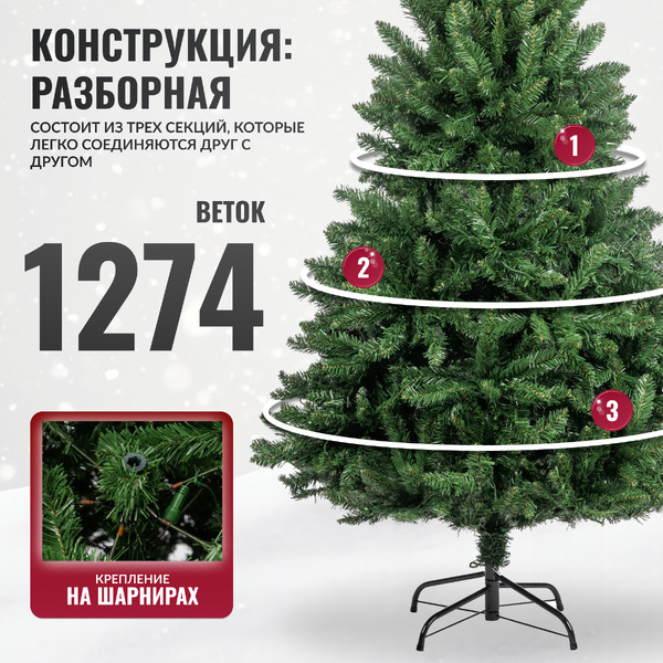 Ель искусственная Winter Fun Light 180 24801-180CM LED