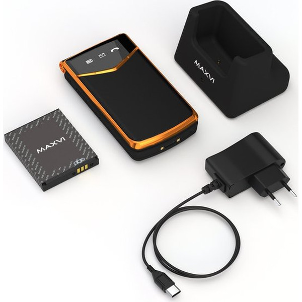 Кнопочный телефон Maxvi E11ds (черный/золотистый)