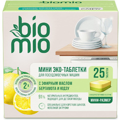 Таблетки для посудомоечной машины BioMio С маслами бергамота и юдзу (25 шт)