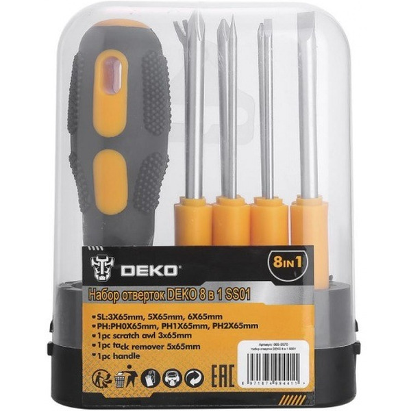ОТвертка с битами Deko SS01 065-0570