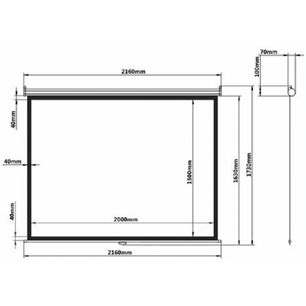 Экран проекционный настенный BRAUBERG WALL (150х200см), матовый