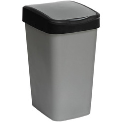Ведро для мусора BRADEX Tandem 842058 (серый металлик/черный, 20 л)
