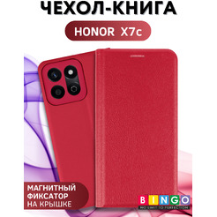 Чехол-книга BINGO Litchi для HONOR X7c (красный)
