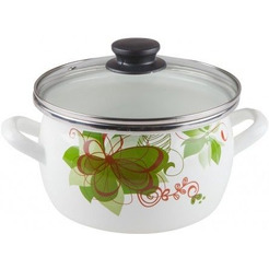 Кастрюля Сантэкс 1-2430112 (абстракция зеленая, белый)