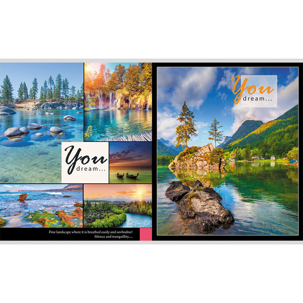 Тетрадь 96 л "Пейзаж из мечты", клетка, А5 (перевертыш) (Проф-Пресс) арт. 96-0158