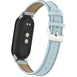 Ремешок BINGO Leather Litchi для XIAOMI Mi Band 8 Голубой