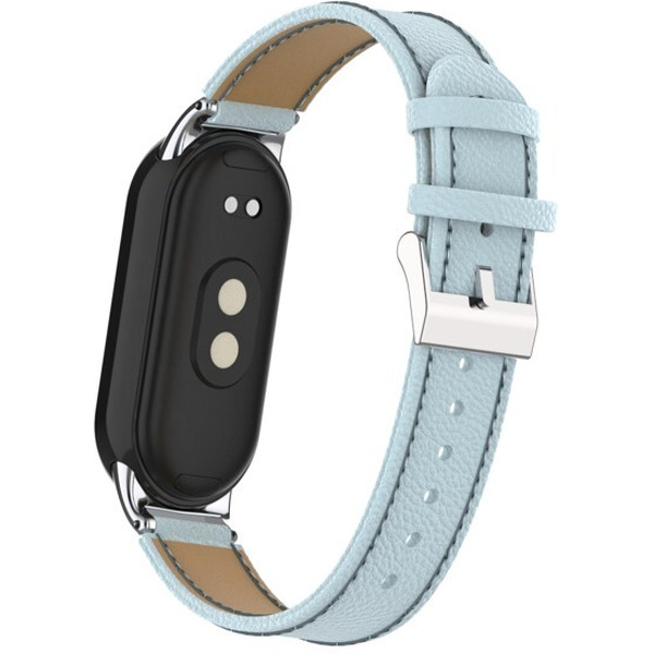 Ремешок BINGO Leather Litchi для XIAOMI Mi Band 8 Голубой