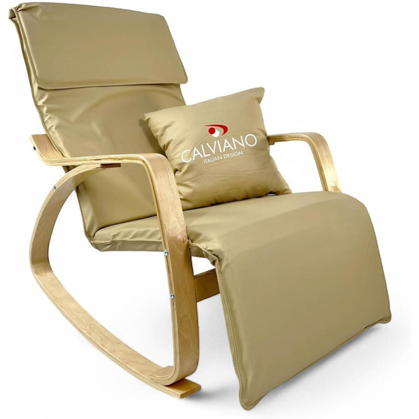Кресло-качалка Calviano Comfort 1 (светло-бежевый PU)