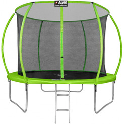 Батут Alpin SKY Carbon inside зеленый 12ft. с защит.сеткой и лестницей ASK-374