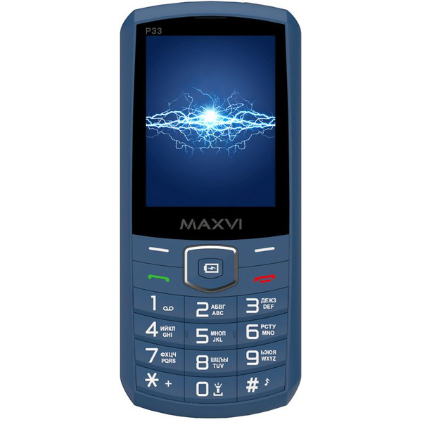Мобильный телефон Maxvi P33 + ЗУ WC-112 (синий)