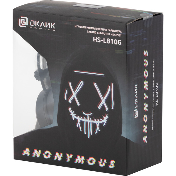 Наушники с микрофоном Oklick HS-L810G ANONYMOUS (черный)