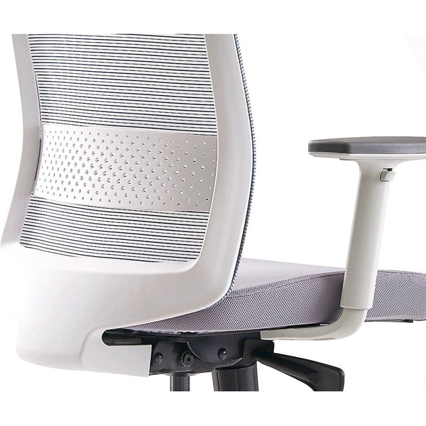 Кресло BESTUHL S30 (белая рама, спинка-сетка черн., сиденье-ткань серый)