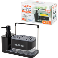 Диспенсер дозатор DUET+ для мыла и моющего средства + губка LAIMA HOME 700046