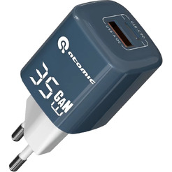Зарядное устройство Atomic CRYSTAL G351 GAN 35W 2-порта USB (A+C), цвет синий | 10.191