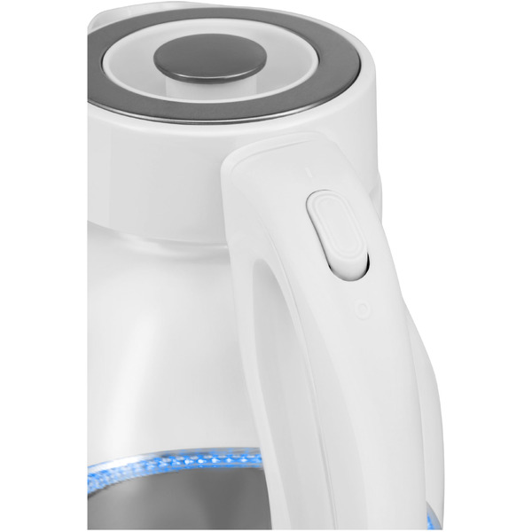 Электрический чайник Hyundai HYK-G3802 белый/серебристый (стекло)