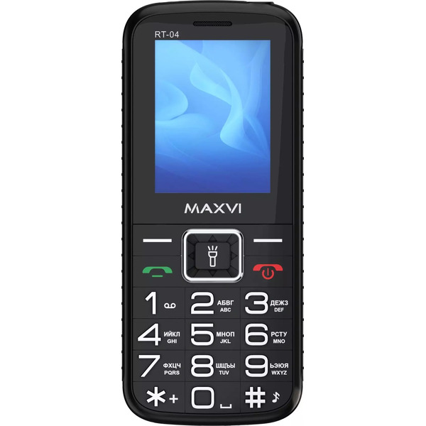 Кнопочный телефон Maxvi RT-04 с док-станцией (черный)