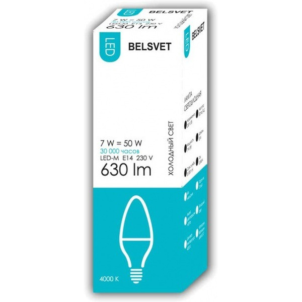 Светодиодная лампа Belsvet LED-M C37 7W 4000 К E14