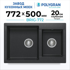 Мойка кухонная Polygran Brig 772 (черный)