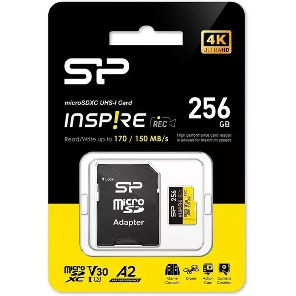 Карта памяти Silicon Power Inspire microSDXC SP256GBSTXLA2V1NSP 256GB (с адаптером)