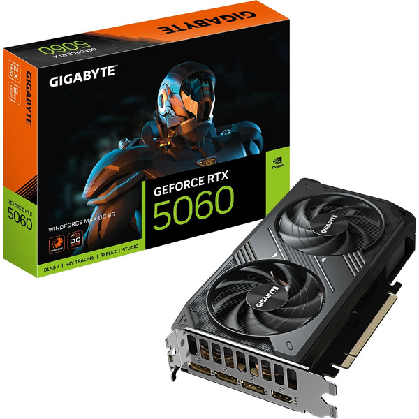 Видеокарта Gigabyte GeForce RTX 5060 Windforce Max OC V2 8G GV-N5060WF2MAX OCV2-8GD